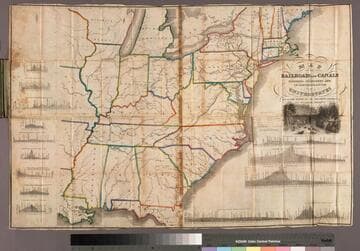 Map of the railroads and canals finished, unfinished and in contemplation in the United States