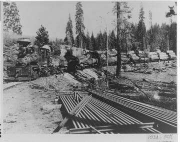 The "Sierra" was a 42-ton Shay-type geared locomotive. operated by the Shaver Lake Railroad
