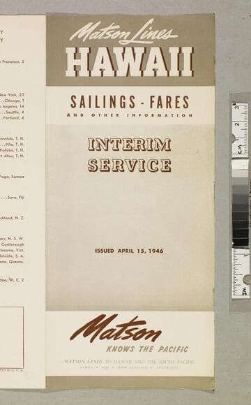 Hawaii sailings - fares and other information interim service
