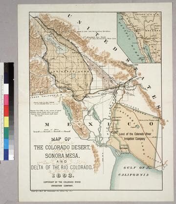 Map of the Colorado Desert, Sonora Mesa, and Delta of the Rio Colorado. 1893